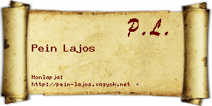 Pein Lajos névjegykártya
